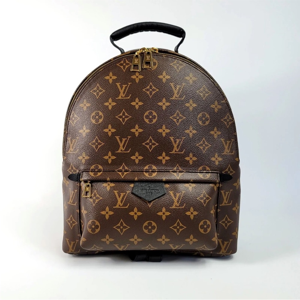 LOUIS VUITTON Palm Springs MM New Zipper Monogram Black Leather Backpack